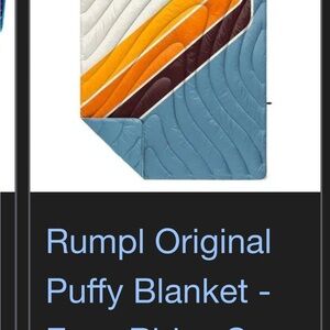 Rumpl Puffy Blanket - Blue, Orange, Brown